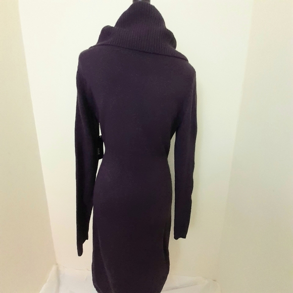 A.n.a Women's Purple Cowl Neck Comfortable Sweater Dress Size L - Picture 3 of 7